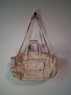 Lopez Camacho Genuine Leather Tote Bag Beige Travel Shoulder Bag Essential